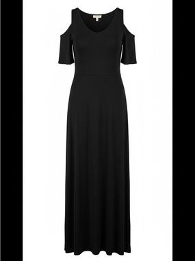 Chico's Black Cold-Shoulder Maxi Dress